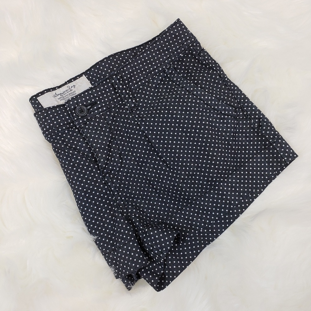 American Rag Polka Dot Dark Denim Cuffed Shorts